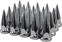 ABS Chrome Plastic 33Mm Thread-On Spiked Lug Nut Covers for Semi Trucks (Pack of 20) thumbnail 1