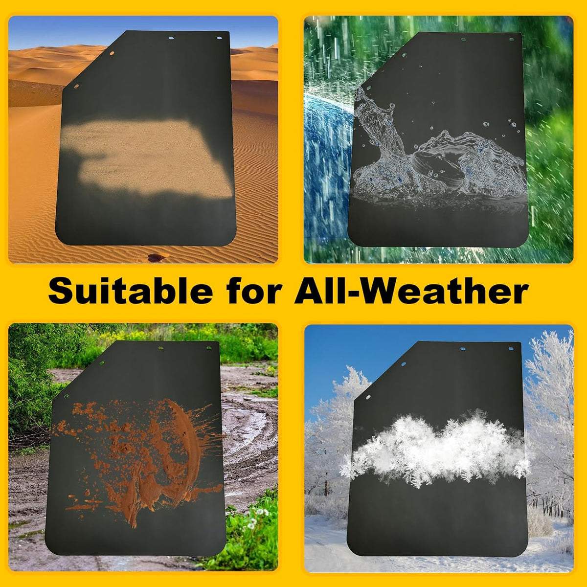 2 Pack 24 X 30 Inch Black Polymer Mud Flaps Angled Fit for Semi Trucks Trailers image 5