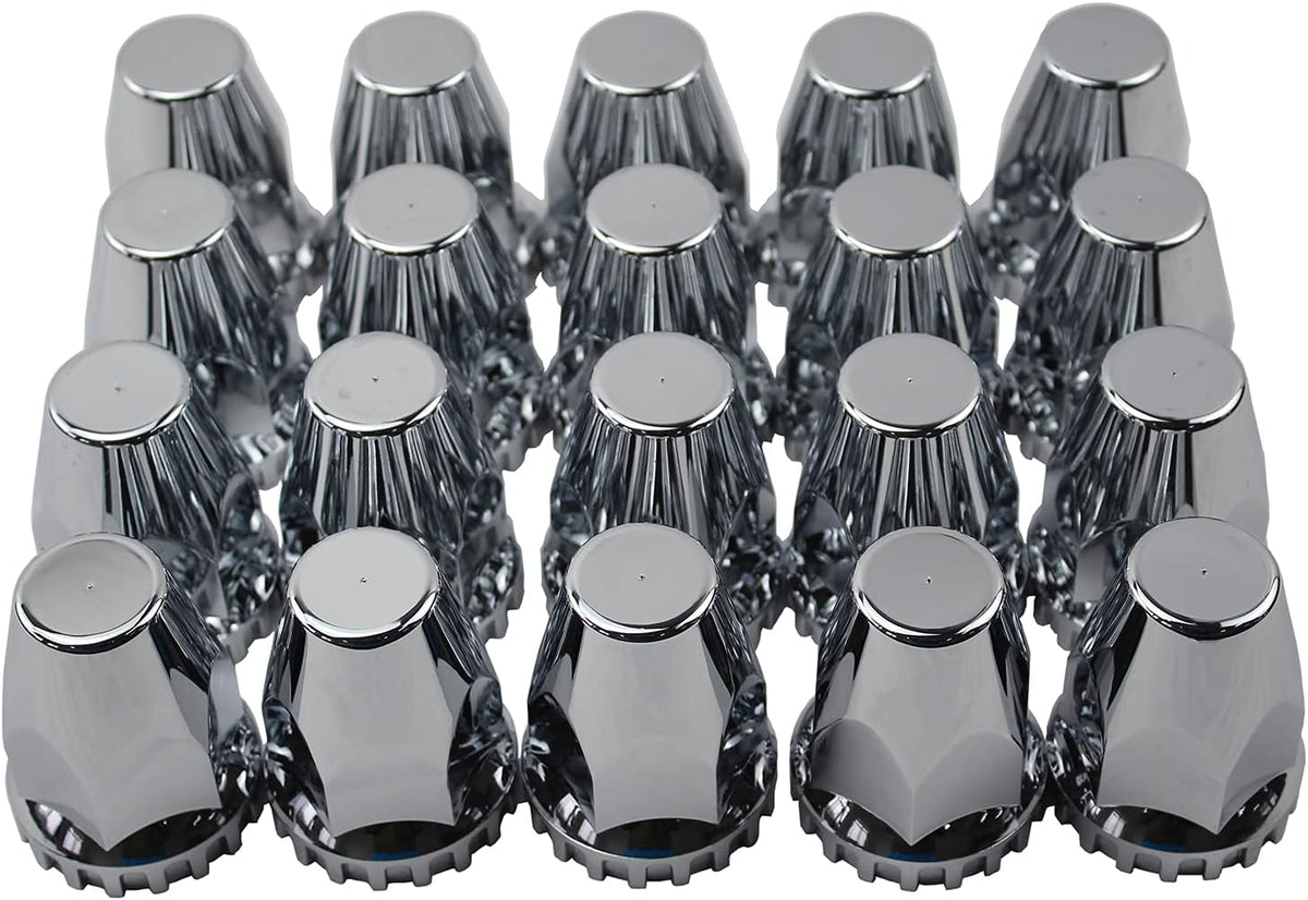 ABS Chrome Plastic 33Mm Thread-On Standard Lug Nut Covers for Semi Trucks (Pack of 20) image 2