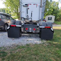 2 Pack 24 X 24 Inch Black Polymer Mud Flaps Angled Fit for Semi Trucks Trailers thumbnail 7