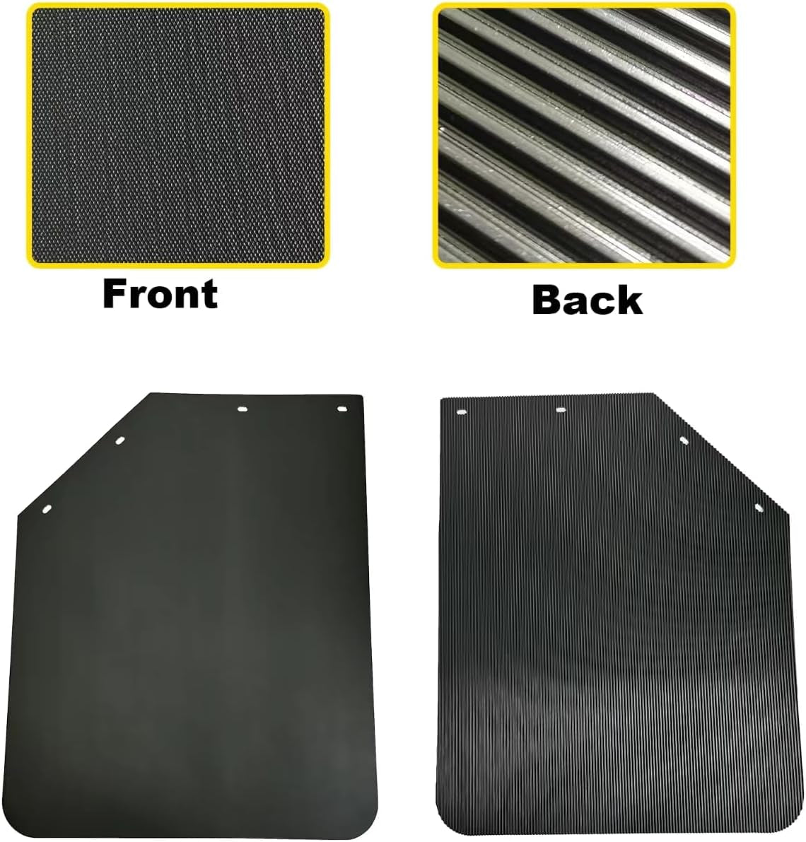 2 Pack 24 X 30 Inch Black Polymer Mud Flaps Angled Fit for Semi Trucks Trailers image 3