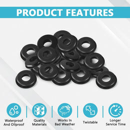 20PCS Glad Hand Seals, Rubber Gladhand Seals, Glad Hand Seal Washers Grommets round Gaskets for Semi Trucks Trailers Brake Air Hose, Parts Number 10028, Semi Truck Accessories (Black) thumbnail 5