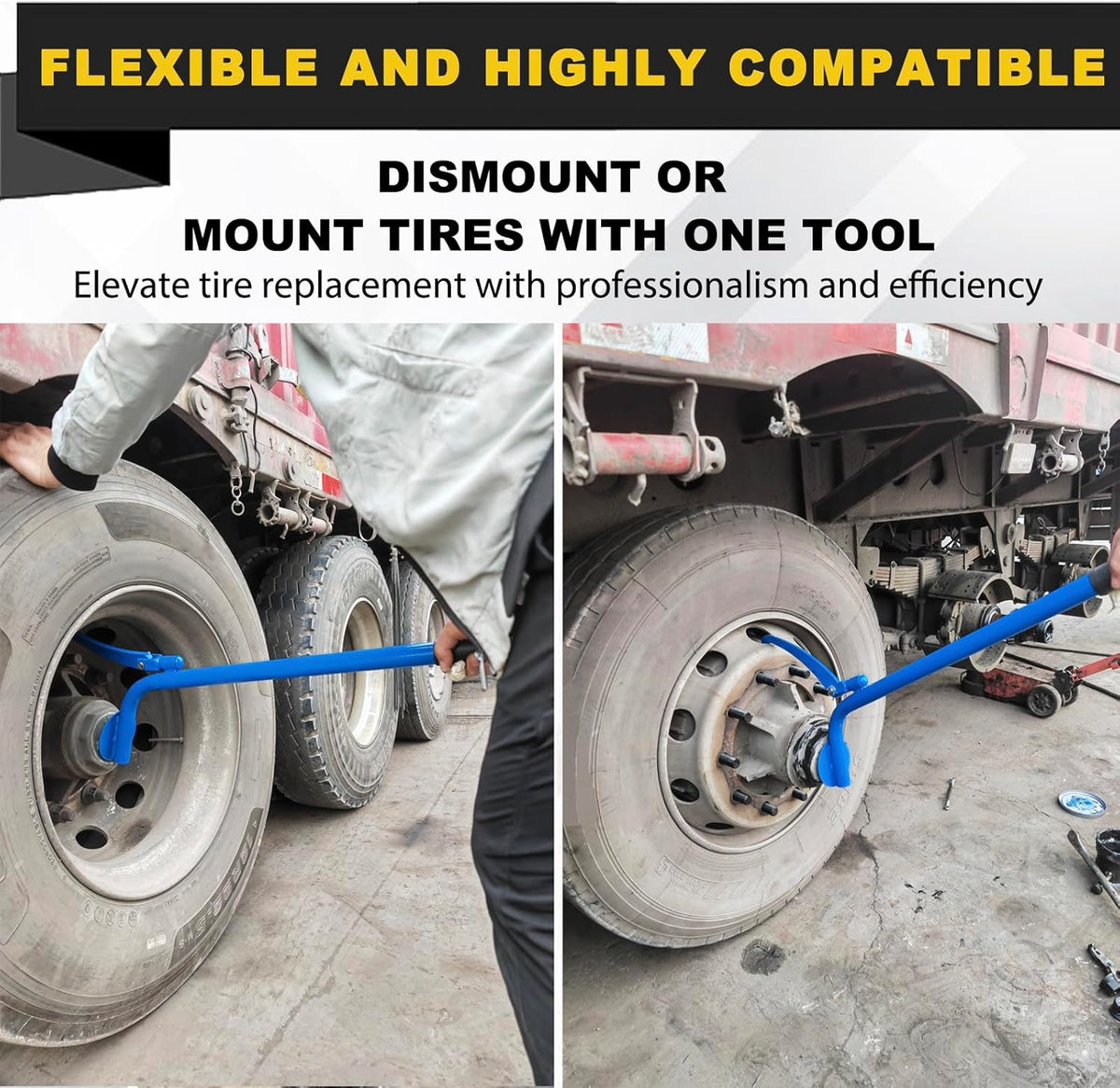 Semi Tire Changing Tools, Heavy Duty Truck Tire Remover, for Class 6-8 Trucks, Semi Trucks, Buses of Tire Removal Tool, Blue image 2