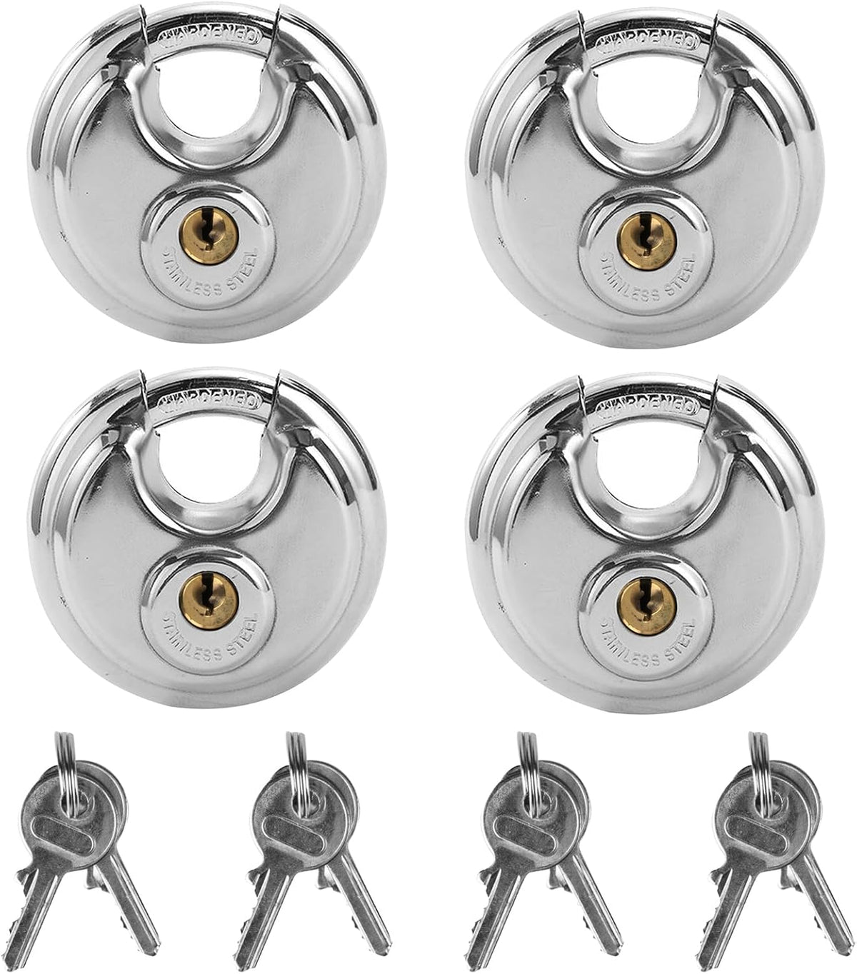 Disc Lock for Storage Unit, 2-3/4" Keyed Padlocks,Stainless Steel Discus Lock Heavy Duty, Waterproof Rustproof round Locks with Keys for Storage Unit Outdoor Shedstorage Locker Locks with Keys image 1