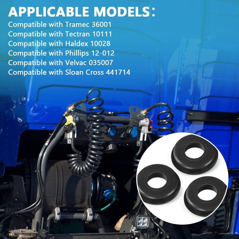 20PCS Glad Hand Seals, Rubber Gladhand Seals, Glad Hand Seal Washers Grommets round Gaskets for Semi Trucks Trailers Brake Air Hose, Parts Number 10028, Semi Truck Accessories (Black) image 7