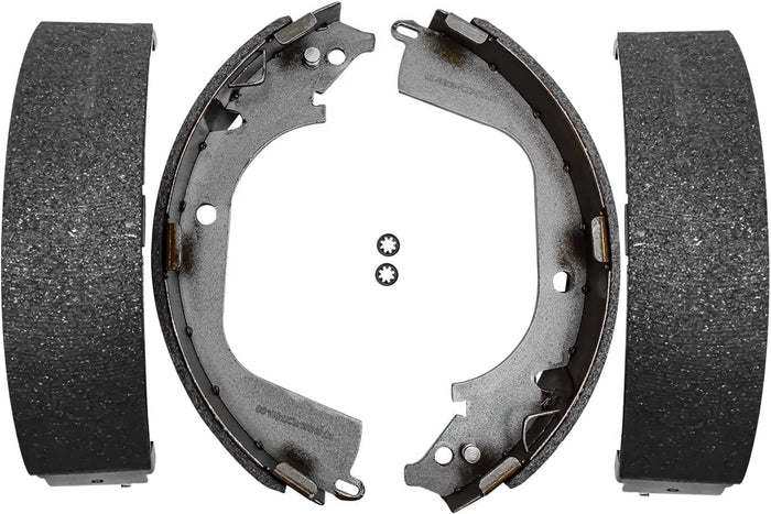 Detroit Axle - Rear Semi-Metallic Brake Shoes for 2008-2013 Chevy Silverado 1500 GMC Sierra 1500 2009 2010 2011 2012 Brakes Shoes Replacement [For Vehicles W/Rear Drum]