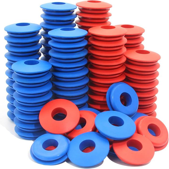 100Pcs Glad Hand Seals Rubber 50Pcs Red & 50Pcs Blue Truck Gladhand Seals Polyurethane Seal round Washers Grommets Gaskets for Semi Trucks Trailers Tractors, Parts Number 10028