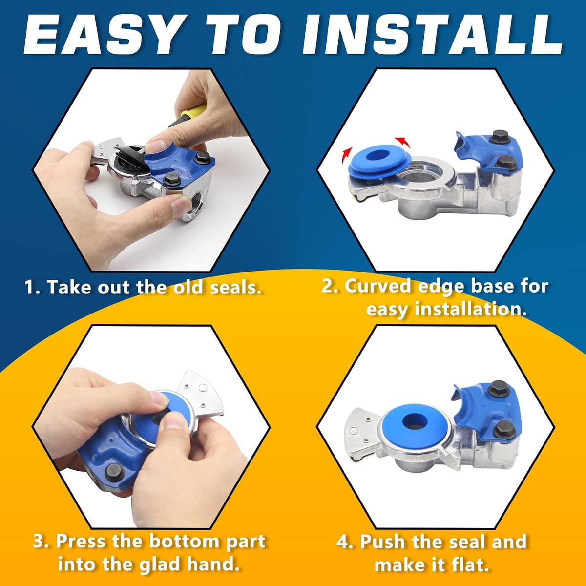 100Pcs Glad Hand Seals Rubber 50Pcs Red & 50Pcs Blue Truck Gladhand Seals Polyurethane Seal round Washers Grommets Gaskets for Semi Trucks Trailers Tractors, Parts Number 10028 image 5