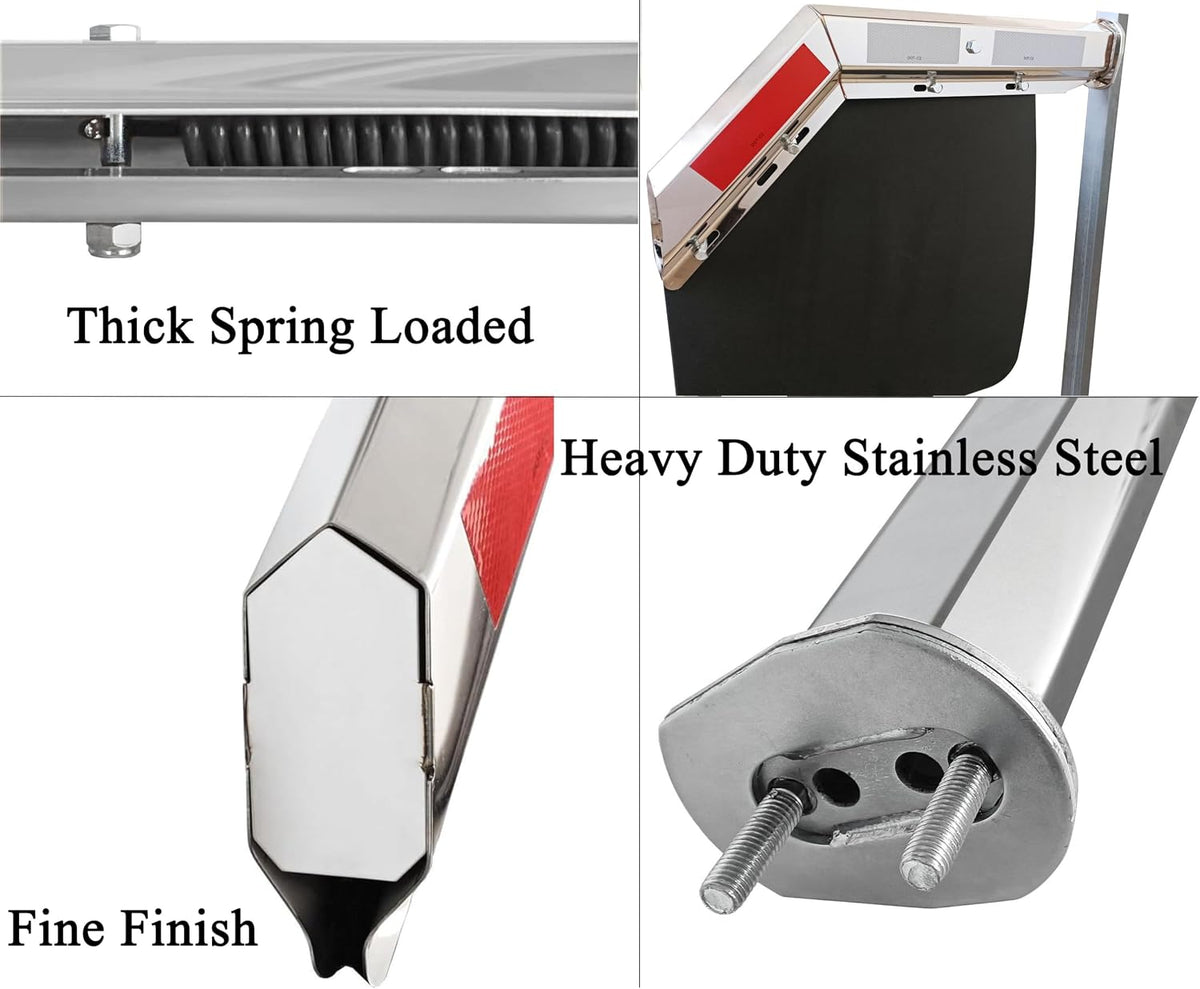 2 1/2" Angled Mud Flaps Set for Semi Trucks Stainless Steel Mudflap Hangers with 24*24" Flexible Mudflaps image 4