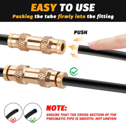 4Pcs 5/32 "Tube OD Push to Connect Union Fittings, Air Brake Line Fitting, Air Brake Union 5/32" Tube OD for Trucks Trailers and Industrial thumbnail 3