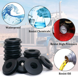 55Pcs Glad Hand Seals Rubber, Gladhand Washers Black Rubber Gaskets Elastic Grommets for Semi Trucks Trailers Brake Air Hose Parts Number 10028 thumbnail 3