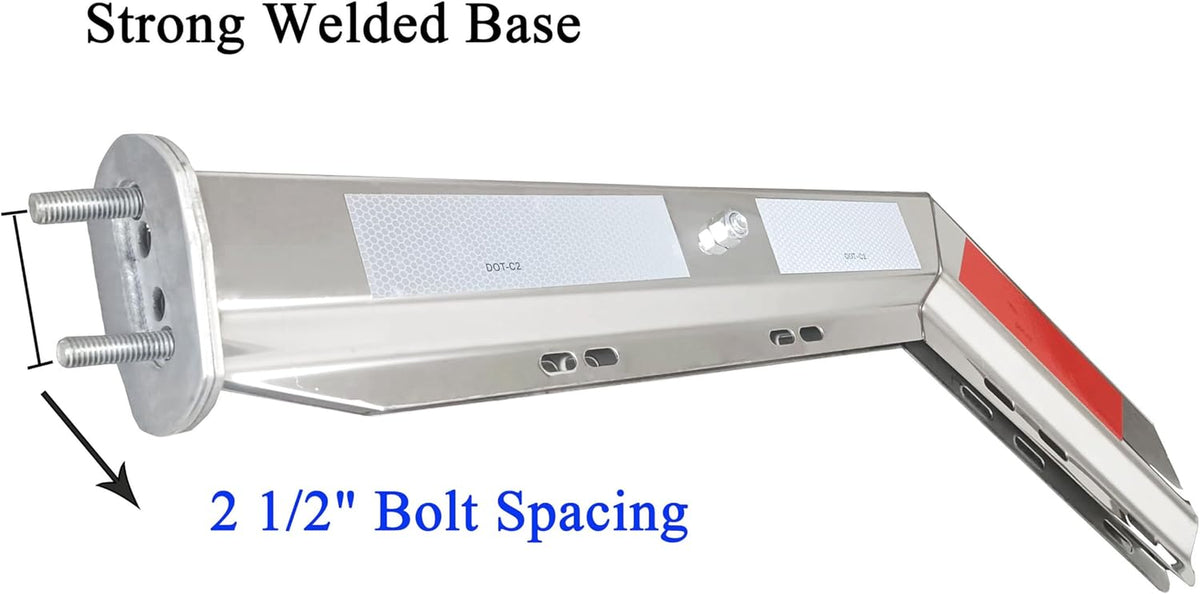 2 1/2" Angled Mud Flaps Set for Semi Trucks Stainless Steel Mudflap Hangers with 24*24" Flexible Mudflaps image 3