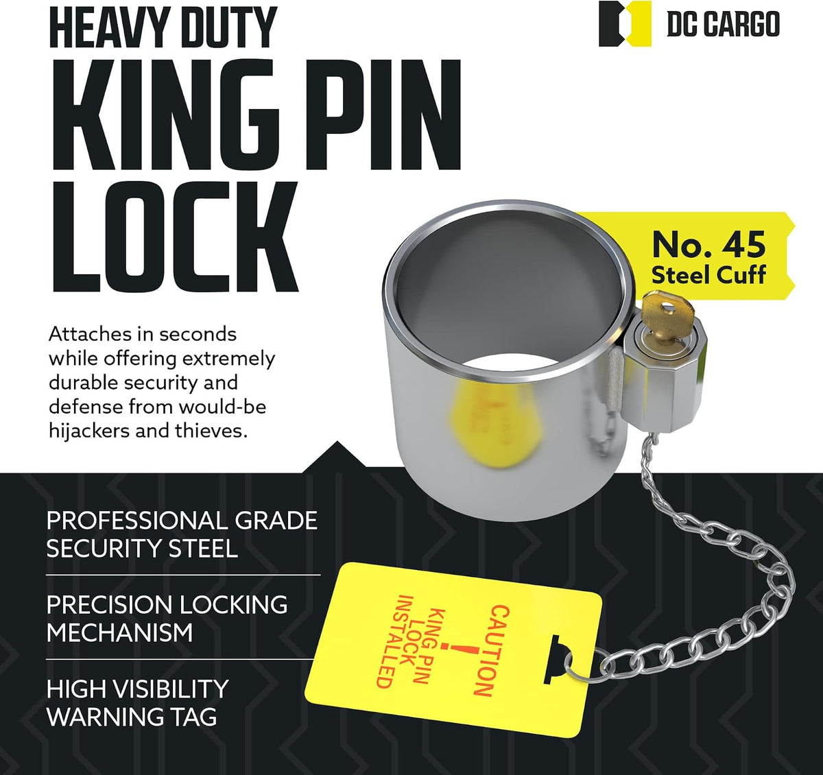 5Th Wheel King Pin Lock Solid Steel - Weather Resistant, Anti-Theft Fifth Wheel Key Lock, for RV & Semi Trailers image 2