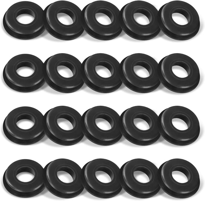 20PCS Glad Hand Seals, Rubber Gladhand Seals, Glad Hand Seal Washers Grommets round Gaskets for Semi Trucks Trailers Brake Air Hose, Parts Number 10028, Semi Truck Accessories (Black)