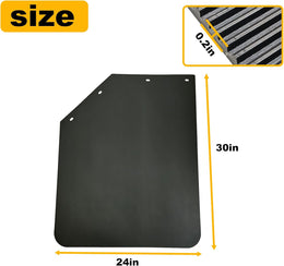 2 Pack 24 X 30 Inch Black Polymer Mud Flaps Angled Fit for Semi Trucks Trailers thumbnail 2