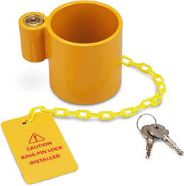 5Th Wheel Lock, Heavy Duty Steel King Pin Lock with Anti-Theft Warning Tag, for 5Th Wheel/Semi Trailers/Rvs/Containers thumbnail 1