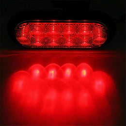 4Pcs Trailer Truck LED Sealed RED 6" Oval Stop/Turn/Tail Lights Flush Mount Waterproof Including 3-Pin Watertight Plug with Wires and Grommets Sealed thumbnail 7