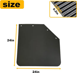 2 Pack 24 X 24 Inch Black Polymer Mud Flaps Angled Fit for Semi Trucks Trailers thumbnail 2