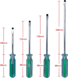 4-Piece Flathead Magnetic Tip Screwdrivers,Hand Tools Set with 6X100Mm, 6X125Mm, 6X150Mm 6X200Mm for Home, Automotive, and DIY Projects thumbnail 2
