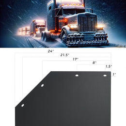 2 1/2" Angled Mud Flaps Set for Semi Trucks Stainless Steel Mudflap Hangers with 24*24" Flexible Mudflaps thumbnail 9