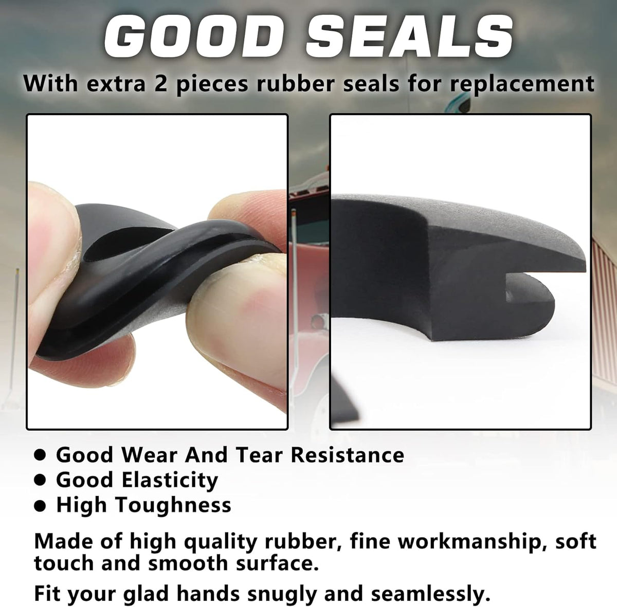 37 Degree Glad Hands Set with 2Pcs Seals Universal Emergency Service Aluminum Gladhand Brake Air Hose Coupling Parts Handshake Kit Connectors for Semi Trucks Trailers Tractors, 1 Pair image 4