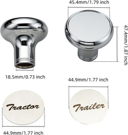 Pair of Tractor/Trailer Air Valve Knobs Made from Aluminum Interior Accessories Air Brake Knobs Compatible with Kenworth T680 Peterbilt 379 389 579 Freightliner, Chrome Stainless Steel (2 Set) thumbnail 2