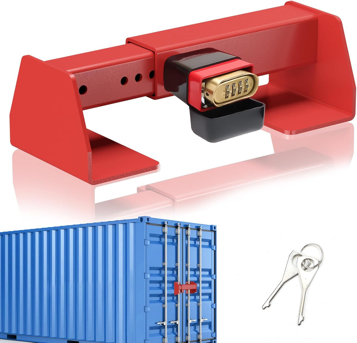 Shipping Cargo Container Door Lock - Heavy Duty Container Trailer Door Locks for Semi Trailers, Cargo Vans, Code, Combination, Shipping Container Accessories, Anti-Theft image 1