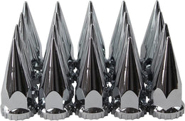 ABS Chrome Plastic 33Mm Thread-On Spiked Lug Nut Covers for Semi Trucks (Pack of 20) thumbnail 2