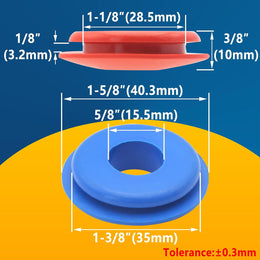 100Pcs Glad Hand Seals Rubber 50Pcs Red & 50Pcs Blue Truck Gladhand Seals Polyurethane Seal round Washers Grommets Gaskets for Semi Trucks Trailers Tractors, Parts Number 10028 thumbnail 6