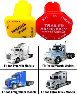 298818 Parking and Air Brake Knobs for Threaded Semi Trucks Fit for Peterbilt Kenworth Volvo Western Star Truck Red Trailer Supply Knob Parking Brake Knob Yellow Replace Bendix 298817 thumbnail 2