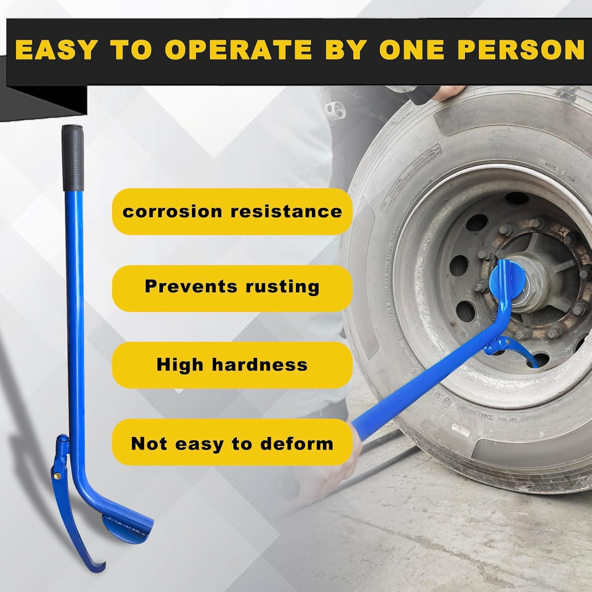 Semi Tire Changing Tools, Heavy Duty Truck Tire Remover, for Class 6-8 Trucks, Semi Trucks, Buses of Tire Removal Tool, Blue image 3
