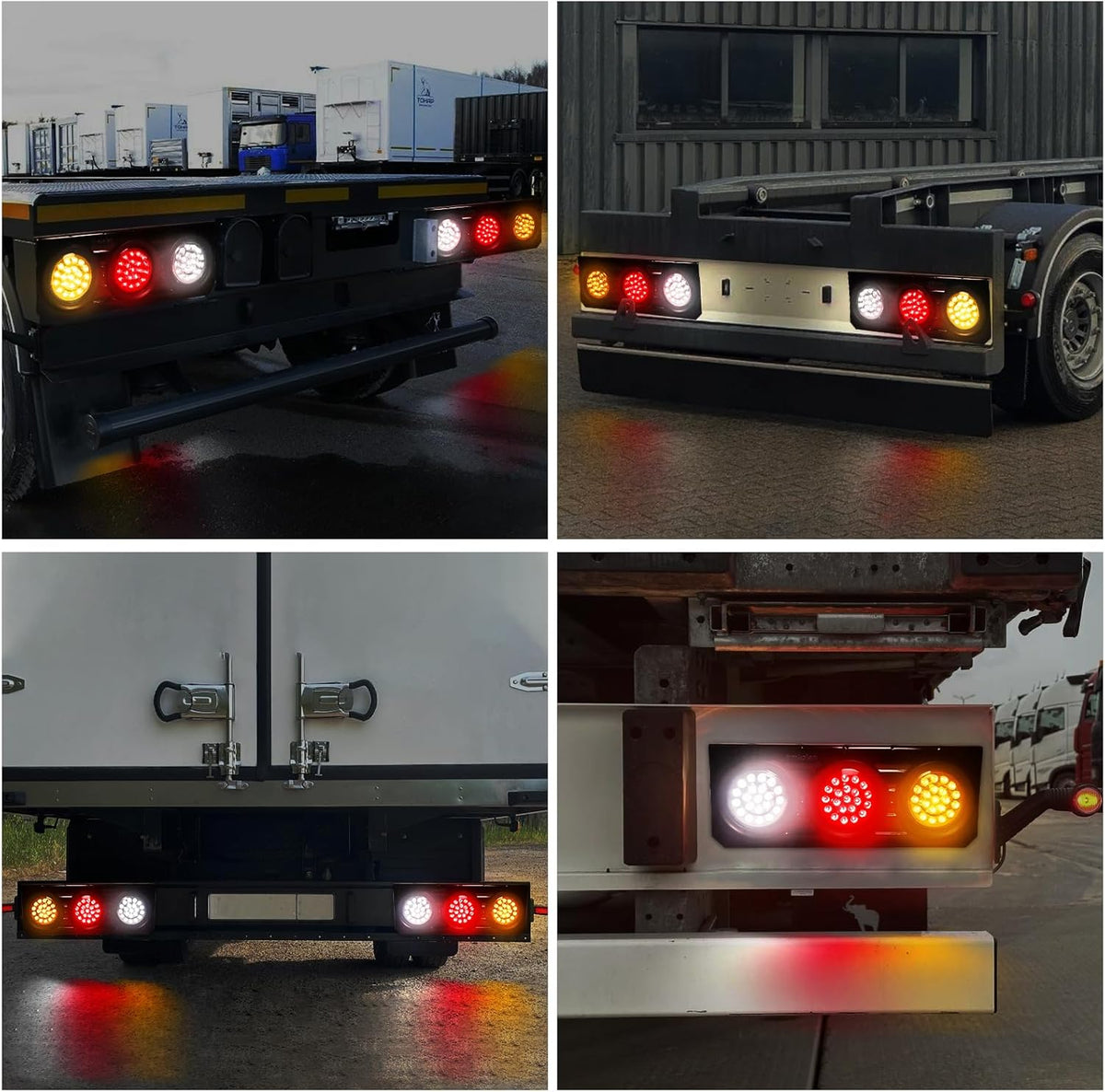 2 PCS LED Truck Trailer Tail Lights with Iron Bracket Base,12V-24V round Led Trailer Tail Lights for Turn/Signal/Running Lamps Fits Any Truck RV Camper Trailer image 6