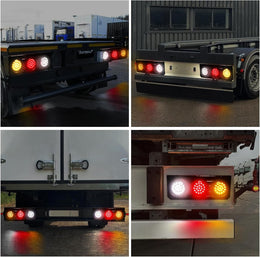 2 PCS LED Truck Trailer Tail Lights with Iron Bracket Base,12V-24V round Led Trailer Tail Lights for Turn/Signal/Running Lamps Fits Any Truck RV Camper Trailer thumbnail 6