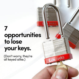 4 Keyed-Alike Padlocks W/ 2” Long Shackle, 8 Keys, Hardened Steel Pad Lock, Pick Resistant Brass Pin Cylinder (Pack of 4) thumbnail 3