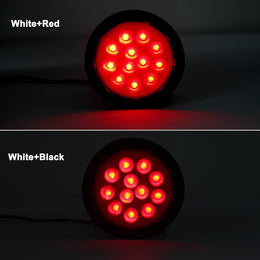 10Pcs 4 Inch round Led Trailer Tail Lights Red 12 LED Waterproof 4" round LED Stop Turn Tail Brake Light Marker Trailer Truck RV Lights Sealed Grommet Flush Mount W/3 Prong Wire Pigtails thumbnail 3