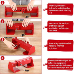 Heavy Duty Cargo Door Lock Shipping Container Locks with 2 Keys anti Theft Adjustable Steel Cargo Trailer Door Latch for Semi Trailer Trucks and Containers Equipment thumbnail 7