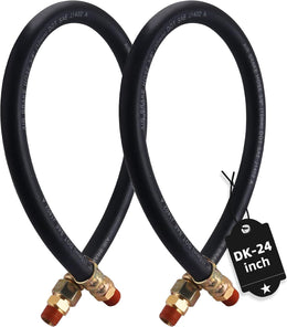 2PCS 3/8” Air Brake Chamber Hose,  3/8” Fit End X 3/8” Swivel End Rubber Air Brake Hose Assembly, SAE J1402 Air Brake Hose for Semi Truck - 24Inch thumbnail 1