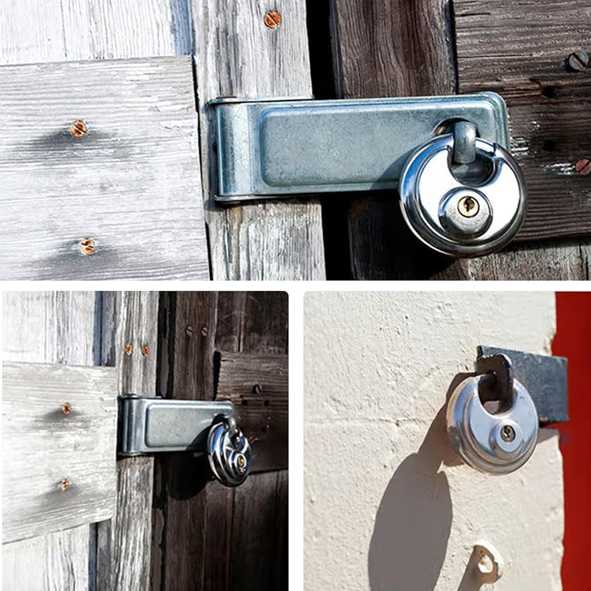 Disc Lock for Storage Unit, 2-3/4" Keyed Padlocks,Stainless Steel Discus Lock Heavy Duty, Waterproof Rustproof round Locks with Keys for Storage Unit Outdoor Shedstorage Locker Locks with Keys image 7