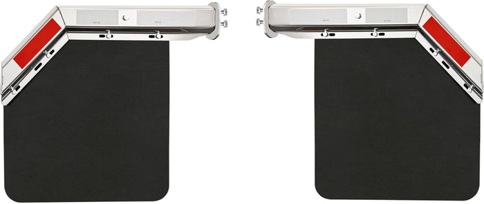 2 1/2" Angled Mud Flaps Set for Semi Trucks Stainless Steel Mudflap Hangers with 24*24" Flexible Mudflaps
