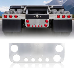 Stainless Steel Tail Light Panel for Semi Trucks & Trailers 4.49” & 2.31” Round thumbnail 9