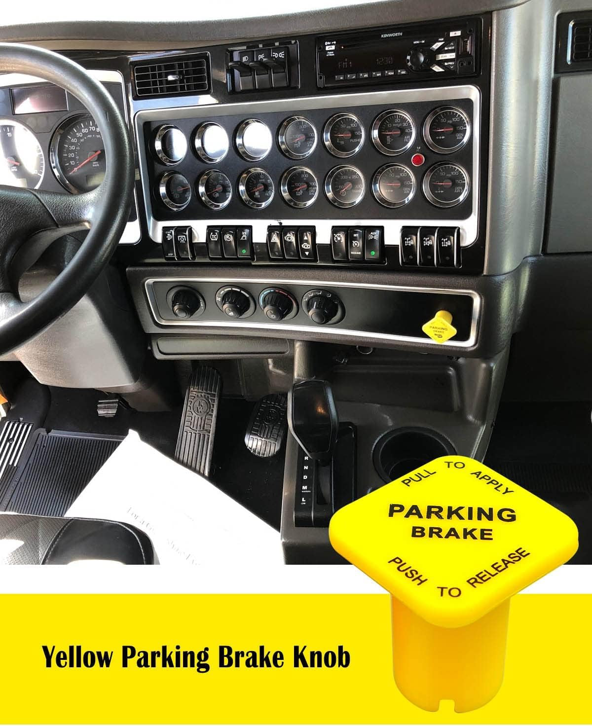 298818 Parking and Air Brake Knobs for Threaded Semi Trucks Fit for Peterbilt Kenworth Volvo Western Star Truck Red Trailer Supply Knob Parking Brake Knob Yellow Replace Bendix 298817 image 4