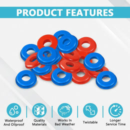20PCS Glad Hand Seals, Rubber Gladhand Seals, Glad Hand Seal Washers Grommets round Gaskets for Semi Trucks Trailers Brake Air Hose, Parts Number 10028, Semi Truck Accessories (Red+Blue) thumbnail 5