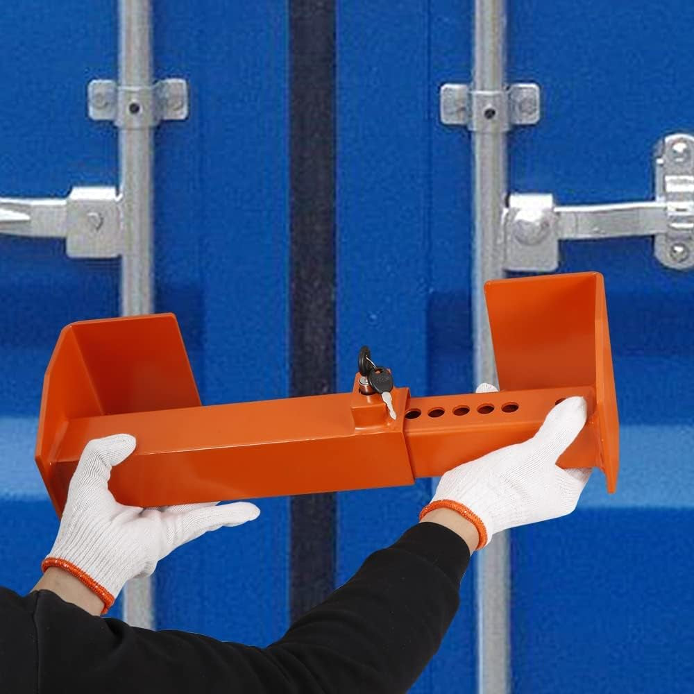 Shipping Container Lock for Trucks and Containers | Heavy Duty Equipment Lock Cargo Door Lock Adjustable Max Length 20.5”, High Security Trailer Lock image 7