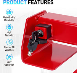 Shipping Container Lock Heavy Duty, Combination Container Equipment Lock Powder Coated Steel Shipping Container, Cargo Vans & Semi Trailer Door, Shipping Container Truck Door Locks with Two Keys, Anti thumbnail 5