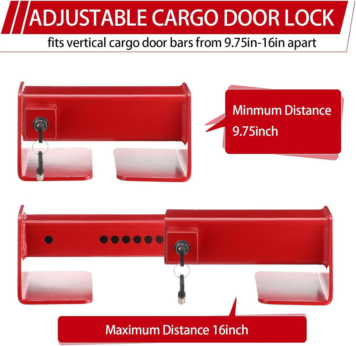 Heavy Duty Cargo Door Lock Shipping Container Locks with 2 Keys anti Theft Adjustable Steel Cargo Trailer Door Latch for Semi Trailer Trucks and Containers Equipment image 5
