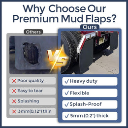2 1/2" Angled Mud Flaps Set for Semi Trucks Stainless Steel Mudflap Hangers with 24*24" Flexible Mudflaps thumbnail 5