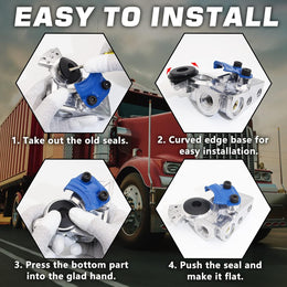 37 Degree Glad Hands Set with 2Pcs Seals Universal Emergency Service Aluminum Gladhand Brake Air Hose Coupling Parts Handshake Kit Connectors for Semi Trucks Trailers Tractors, 1 Pair thumbnail 6