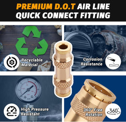 4Pcs 5/32 "Tube OD Push to Connect Union Fittings, Air Brake Line Fitting, Air Brake Union 5/32" Tube OD for Trucks Trailers and Industrial thumbnail 4