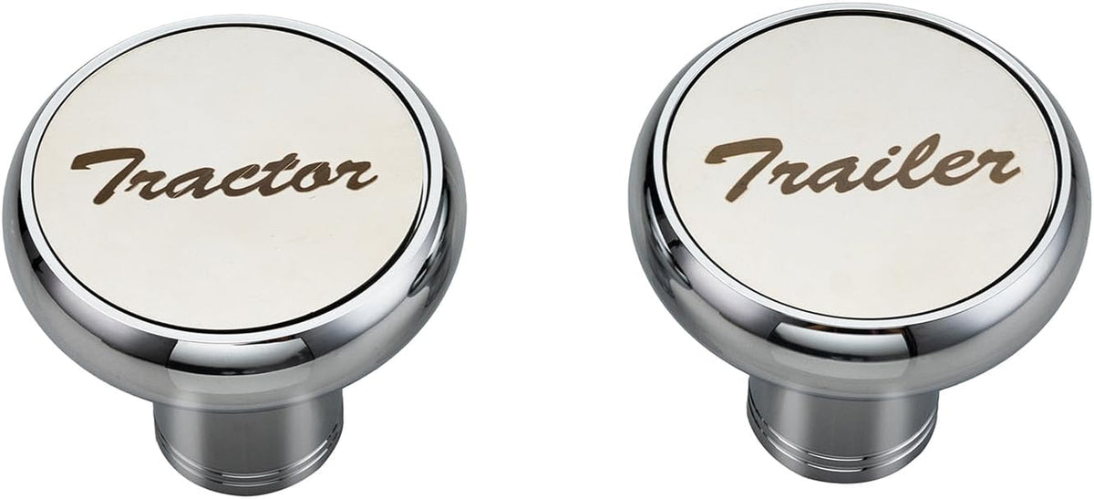 Pair of Tractor/Trailer Air Valve Knobs Made from Aluminum Interior Accessories Air Brake Knobs Compatible with Kenworth T680 Peterbilt 379 389 579 Freightliner, Chrome Stainless Steel (2 Set) image 6