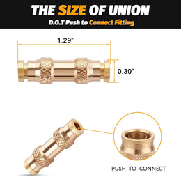 4Pcs 5/32 "Tube OD Push to Connect Union Fittings, Air Brake Line Fitting, Air Brake Union 5/32" Tube OD for Trucks Trailers and Industrial thumbnail 2